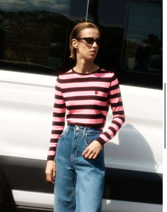 Danielle Rattray: Striped Knit | Pink