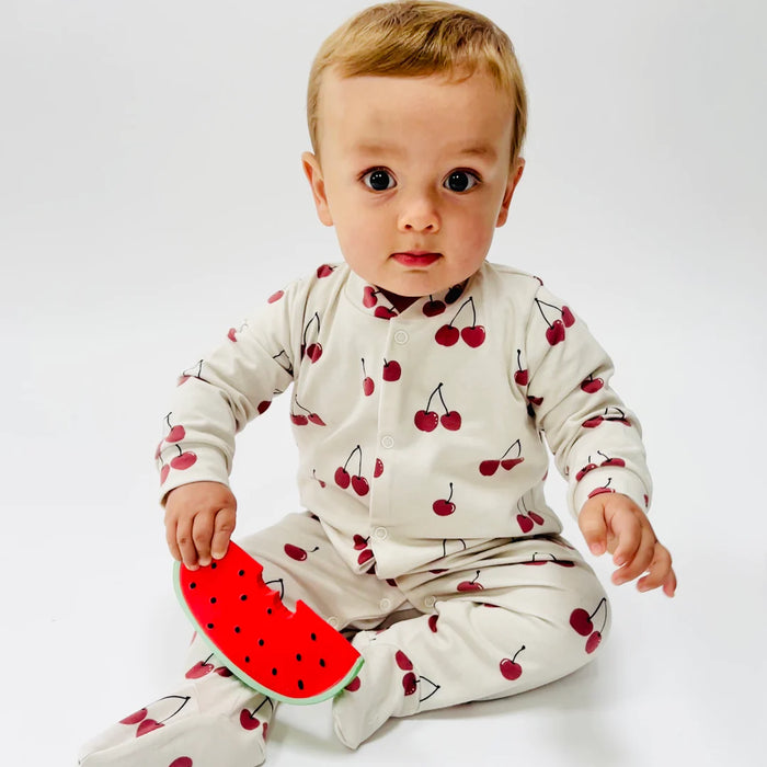 Eddie & Bee: Organic Cotton Baby Sleepsuit - Cherries