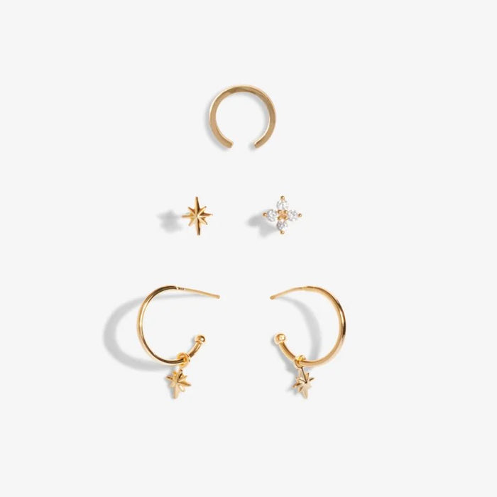 Stacks Of Style Gold Star Earrings Set