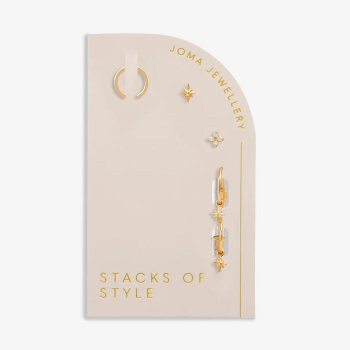 Stacks Of Style Gold Star Earrings Set