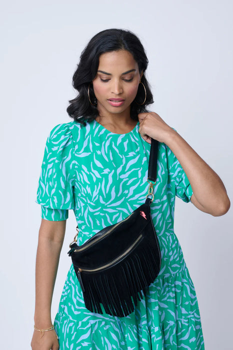Scamp & Dude: Black Fringed Bum Bag