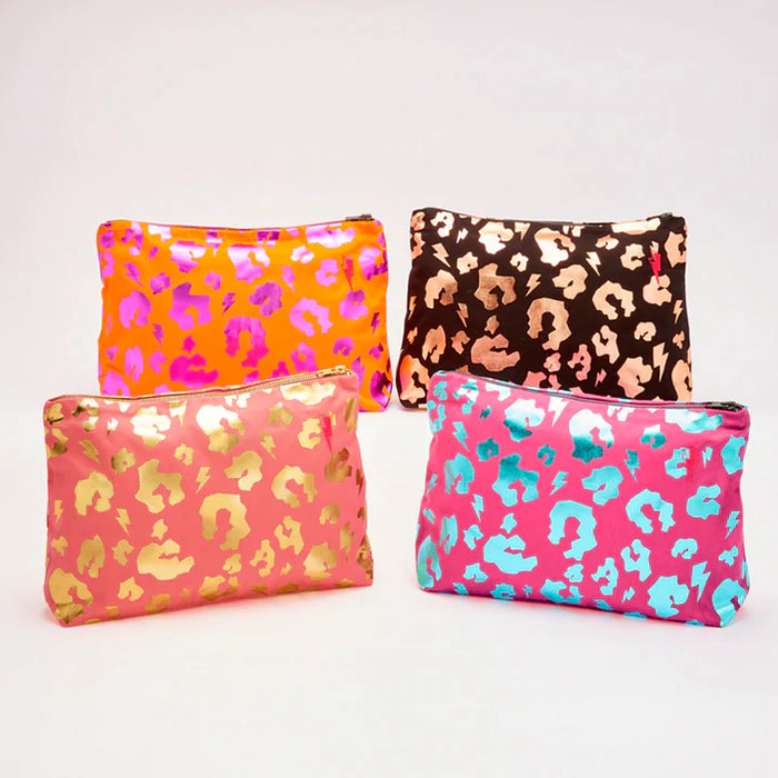 Scamp & Dude: Black With Rose Gold Leopard Swag Bag