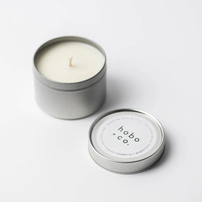 Raspberry + Peppercorn Travel Tin Soy Candle