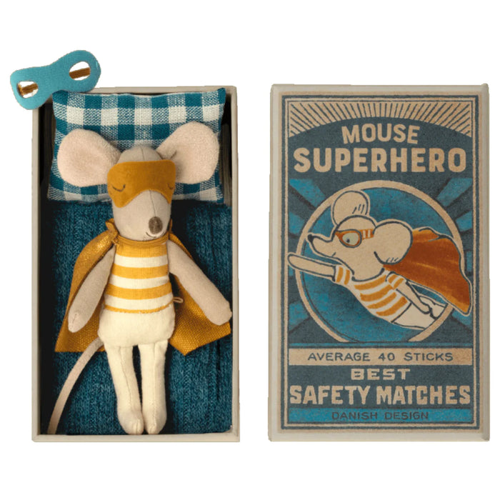 Maileg: Super Hero Mouse, Little Brother in Matchbox