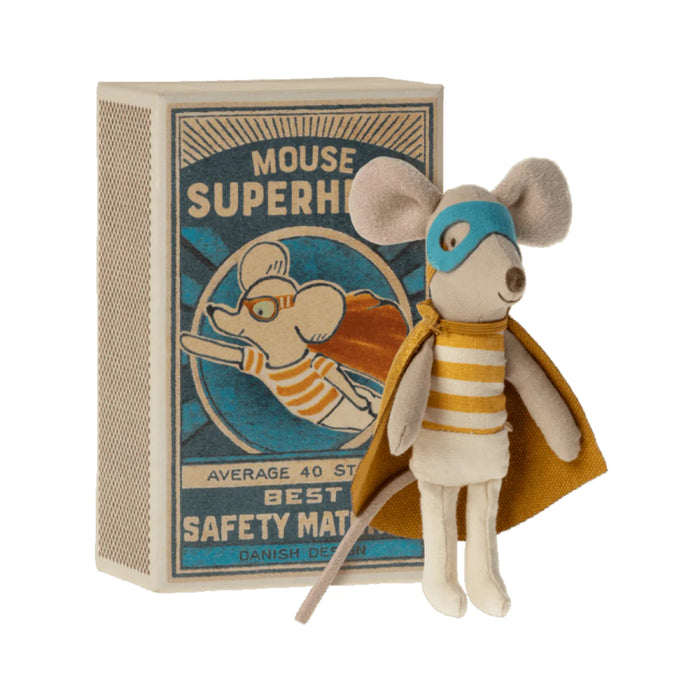 Maileg: Super Hero Mouse, Little Brother in Matchbox