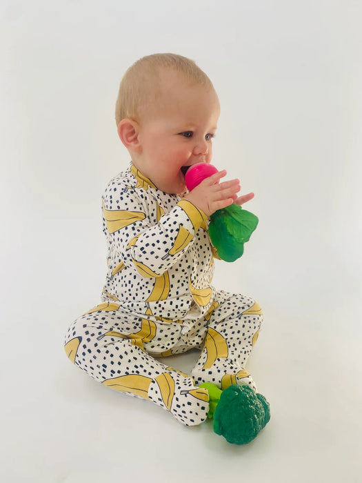 Eddie & Bee: Organic Cotton Baby Sleepsuit - Banana Pop