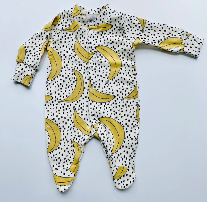 Eddie & Bee: Organic Cotton Baby Sleepsuit - Banana Pop