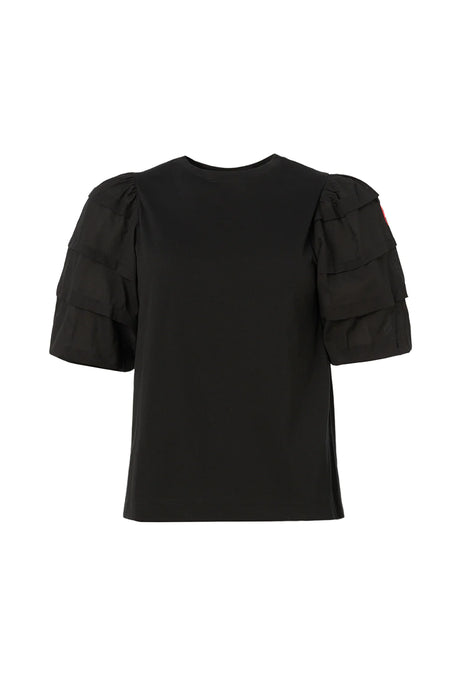 Scamp & Dude: Black Pintuck Sleeve T-Shirt