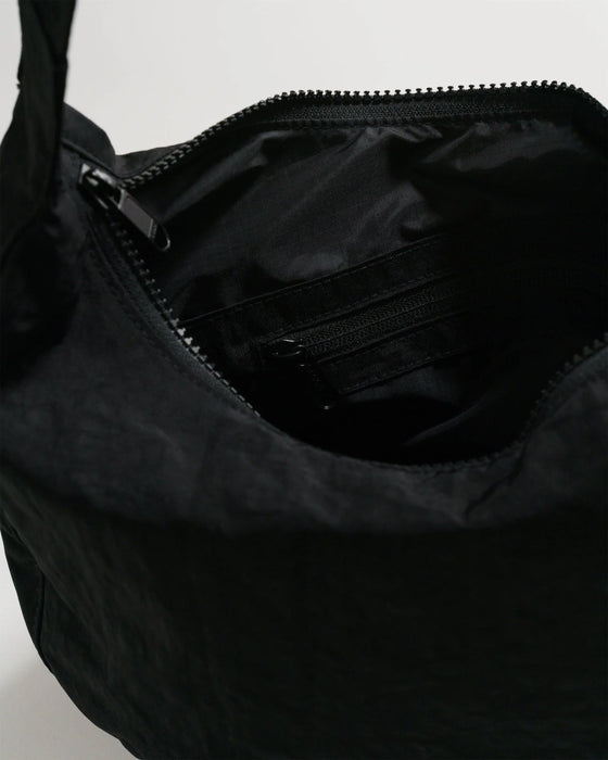 Baggu: Medium Nylon Crescent Bag -  Black