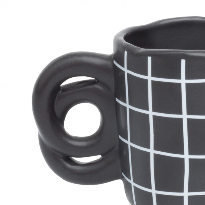 Handmade Grid Mug - Black