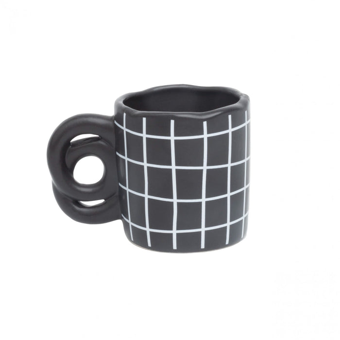 Handmade Grid Mug - Black