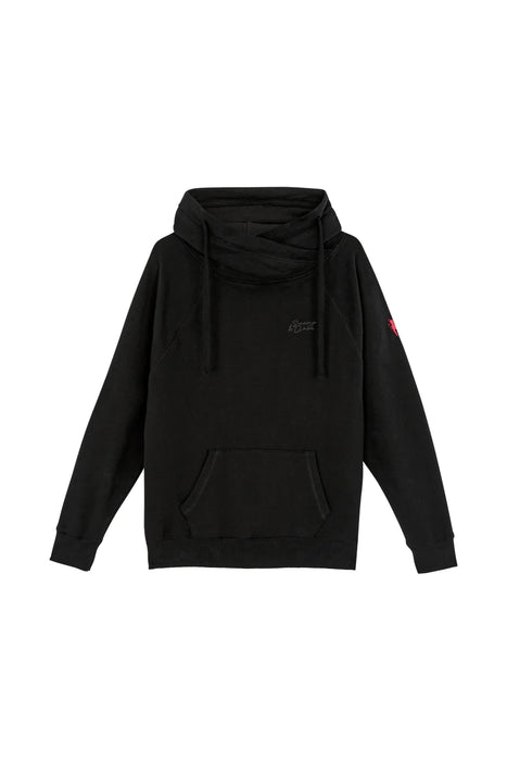 Scamp & Dude: Black Lurex Trim Cowl Hoodie - Adultx