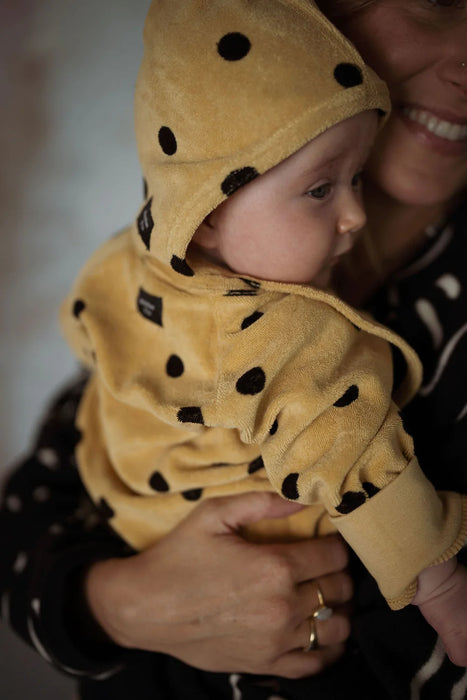 Another Fox: Camel Spot Terry Towel Bonnet - 0-6m