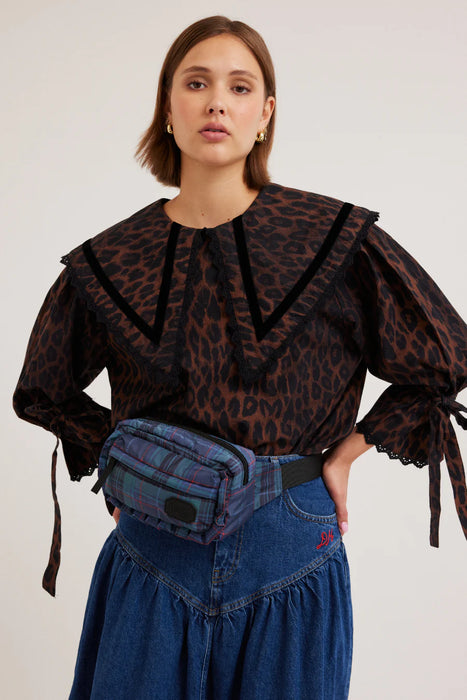 Damson Madder:  Frill Bumbag  - Green Check
