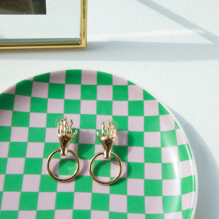 Checkered Ceramic Jewellery Dish
