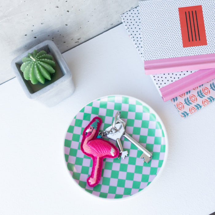 Checkered Ceramic Jewellery Dish