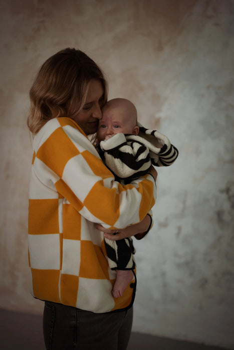 Another Fox: Checkerboard Polar Fleece Cardigan - Adult