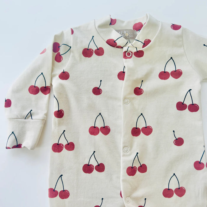 Eddie & Bee: Organic Cotton Baby Sleepsuit - Cherries