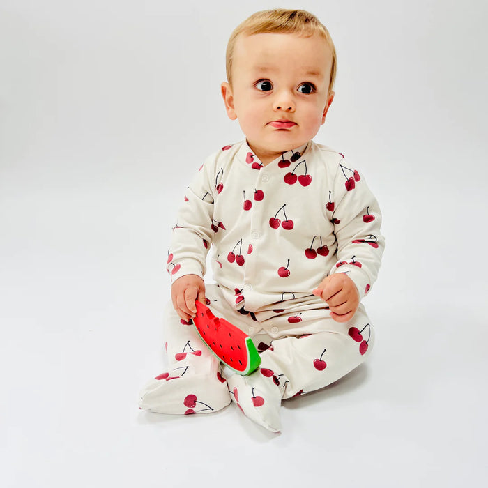Eddie & Bee: Organic Cotton Baby Sleepsuit - Cherries