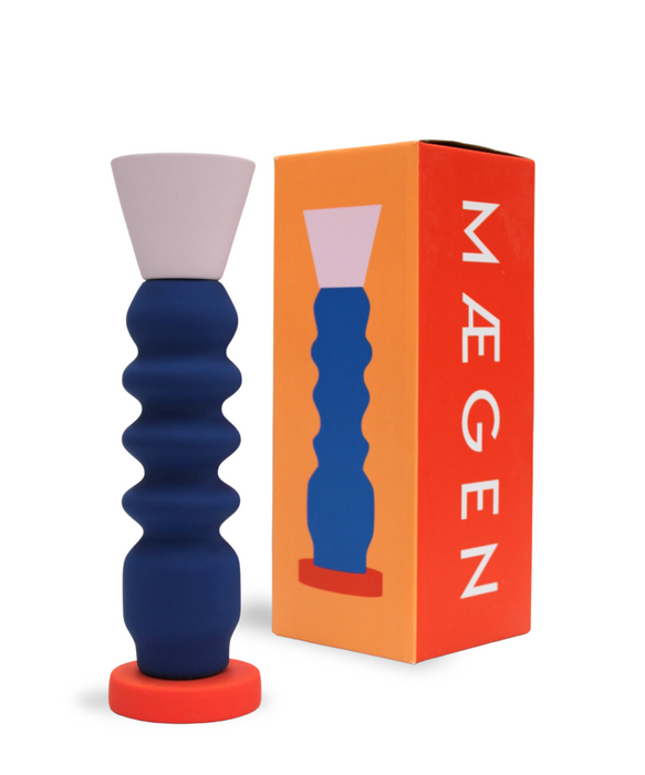 Stacks - Cobalt Tall Candlestick
