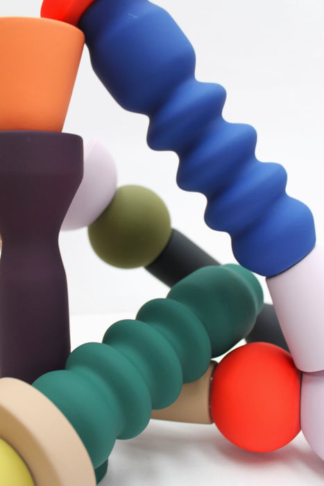 Stacks - Cobalt Tall Candlestick