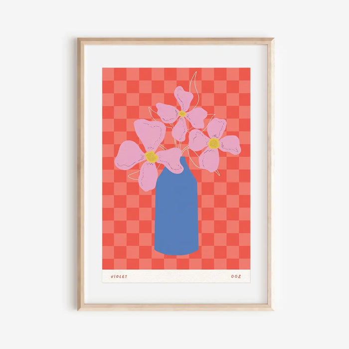 Violet February Birth Flower Print - A4