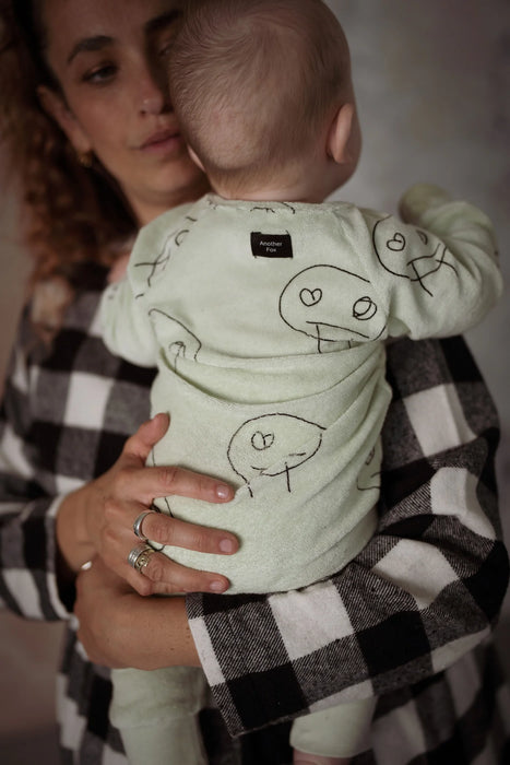 Another Fox: Freds Face Terry Towel Sleepsuit