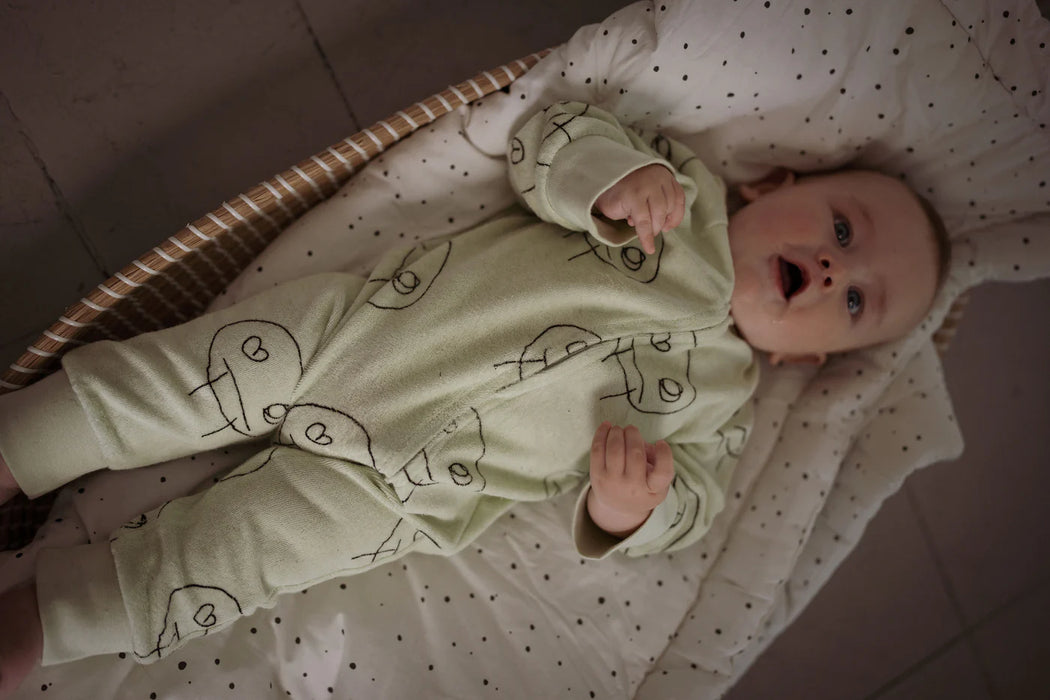 Another Fox: Freds Face Terry Towel Sleepsuit — Indi+Will