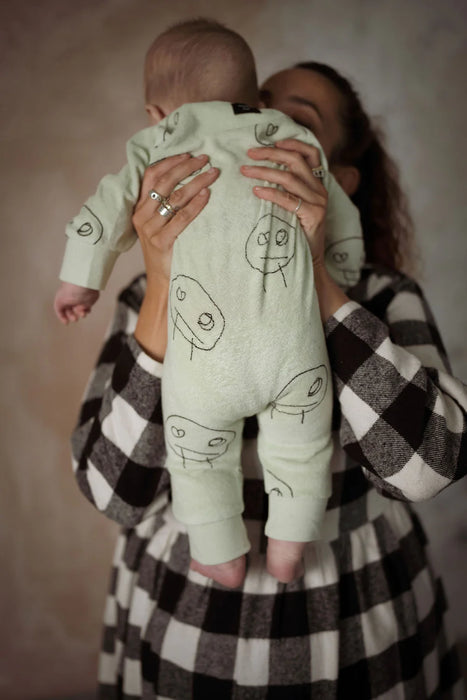Another Fox: Freds Face Terry Towel Sleepsuit
