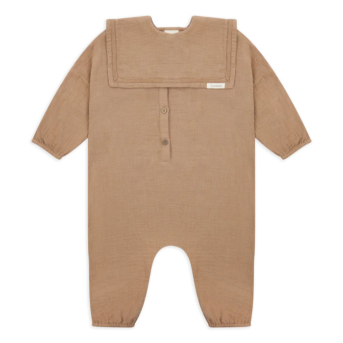 Claude & Co: Gauze Jumpsuit and Collar - Fawn