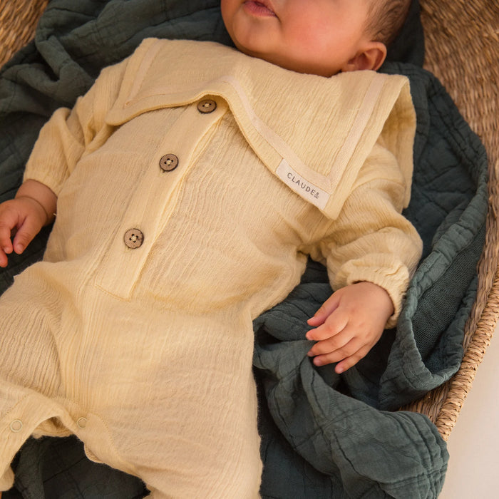 Claude & Co: Gauze Jumpsuit and Collar - Fawn