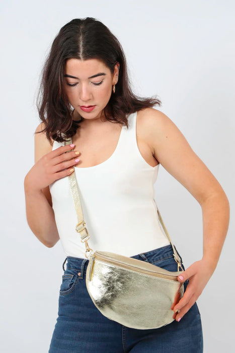 Gold Half Moon Crossbody Bag