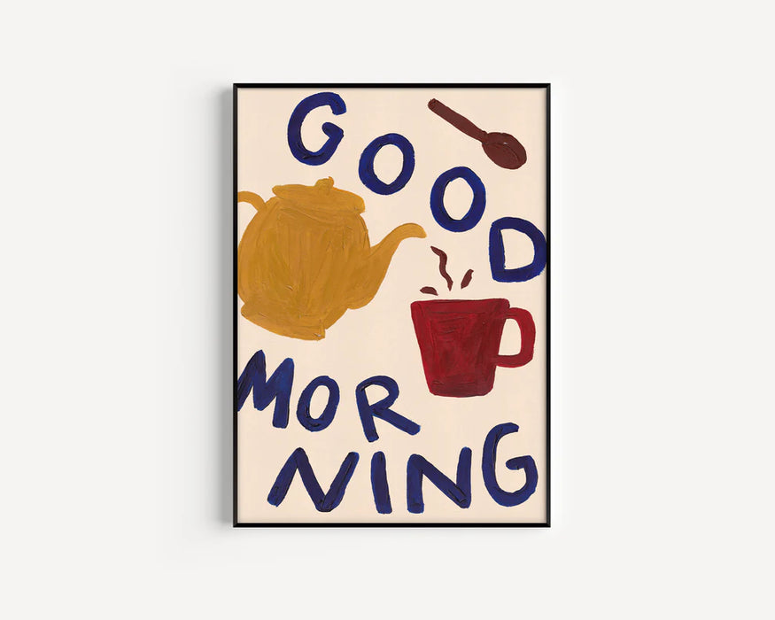 Good Morning Hand Painted Print - A4