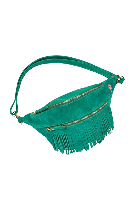 Scamp & Dude: Green Fringed Bum Bag