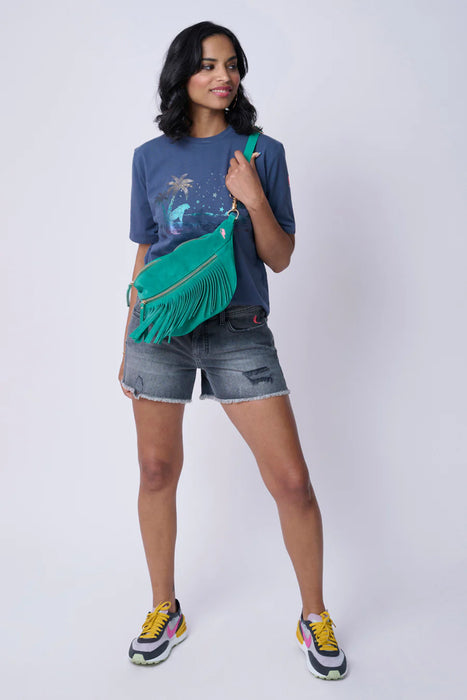 Scamp & Dude: Green Fringed Bum Bag