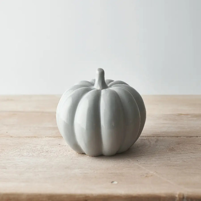 Grey Ceramic Pumpkin, 8.5cm