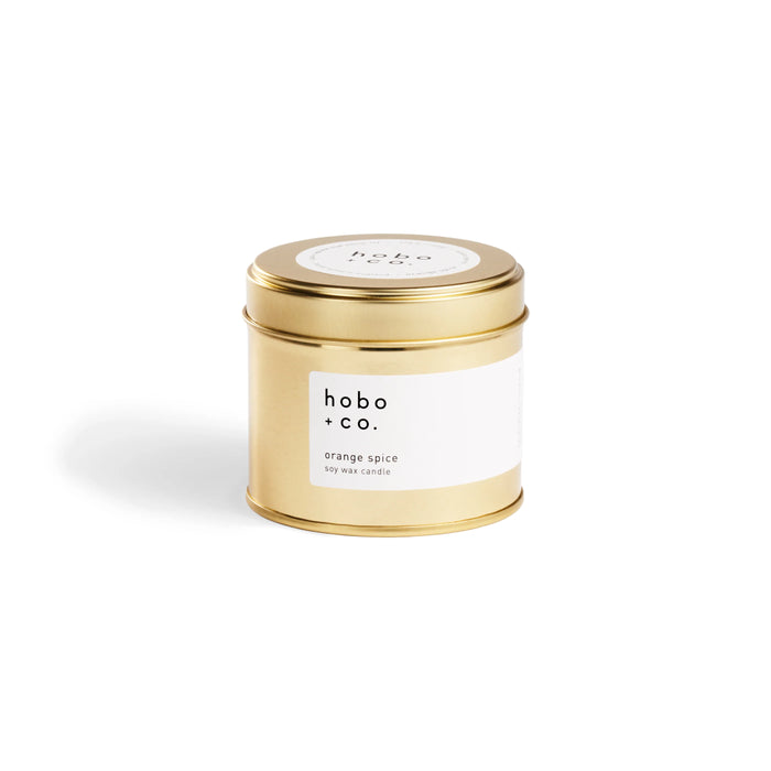 Christmas Orange Spice Large Gold Tin Soy Candle