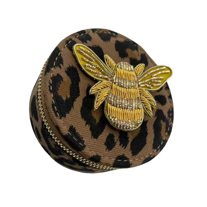 Sixton London: Jewellery Travel Pot Leopard - Gold Bee