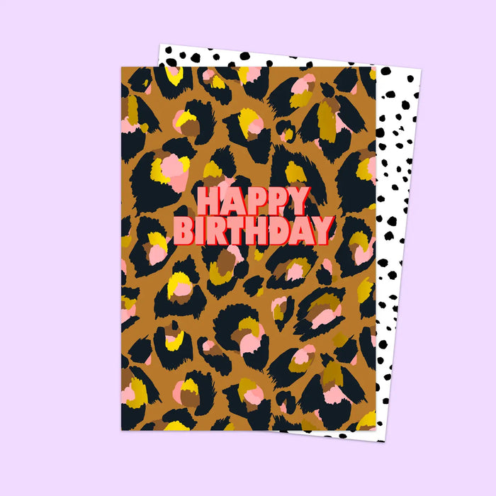 Happy Birthday Leopard Print Card