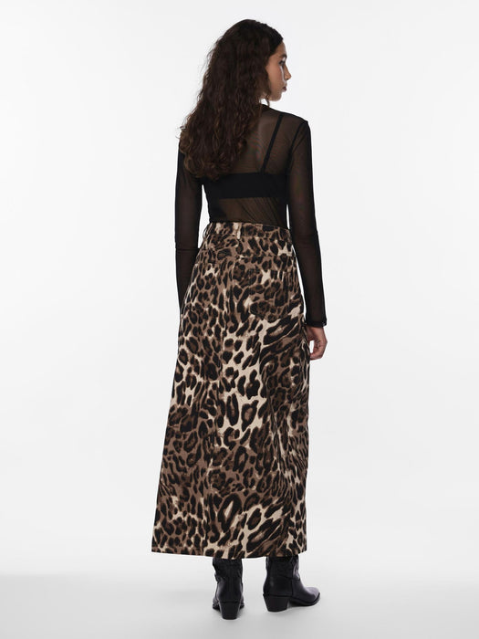 High Waisted Leopard Maxi Skirt