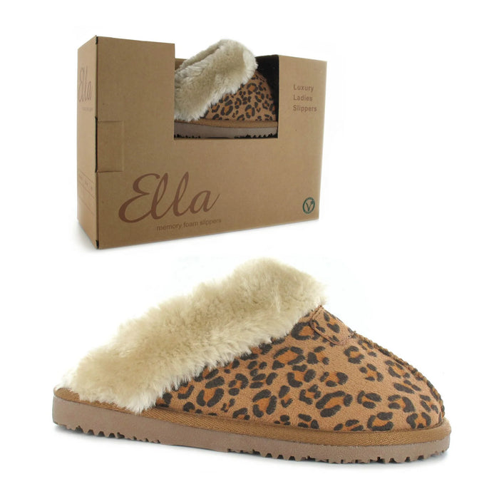 Ella Leopard Slippers - Adult