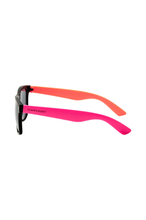 Scamp & Dude: 'Neon Sunnies' Black with Orange and Neon Pink