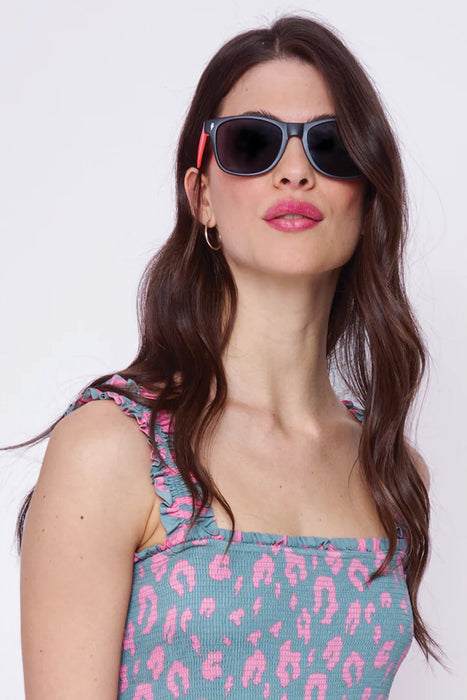 Scamp & Dude: 'Neon Sunnies' Black with Orange and Neon Pink