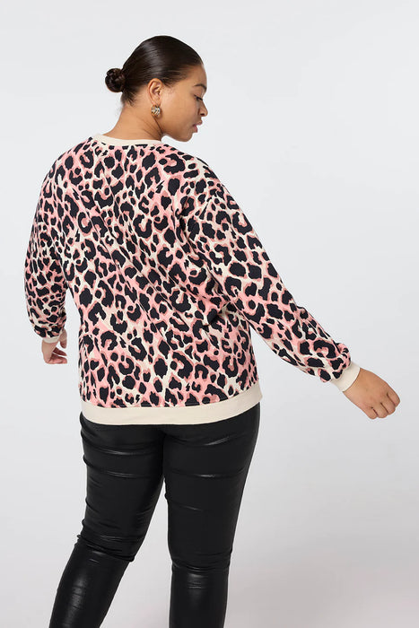 Scamp & Dude: Mixed Neutral with Black Shadow Leopard Oversized Sweatshirt