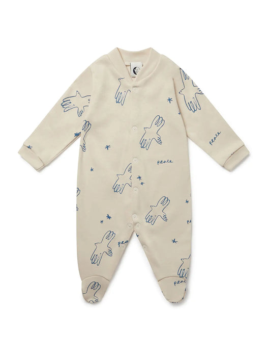 Sleepy Doe: Baby Sleepsuit - Peace Oatmeal