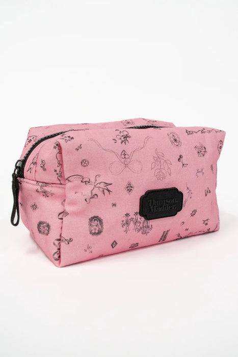 Damson Madder: Wash Bag in Pink Symbol Print