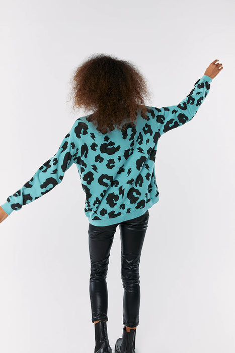 Scamp & Dude: Khaki with Black Leopard Oversized Sweatshirt - Adult