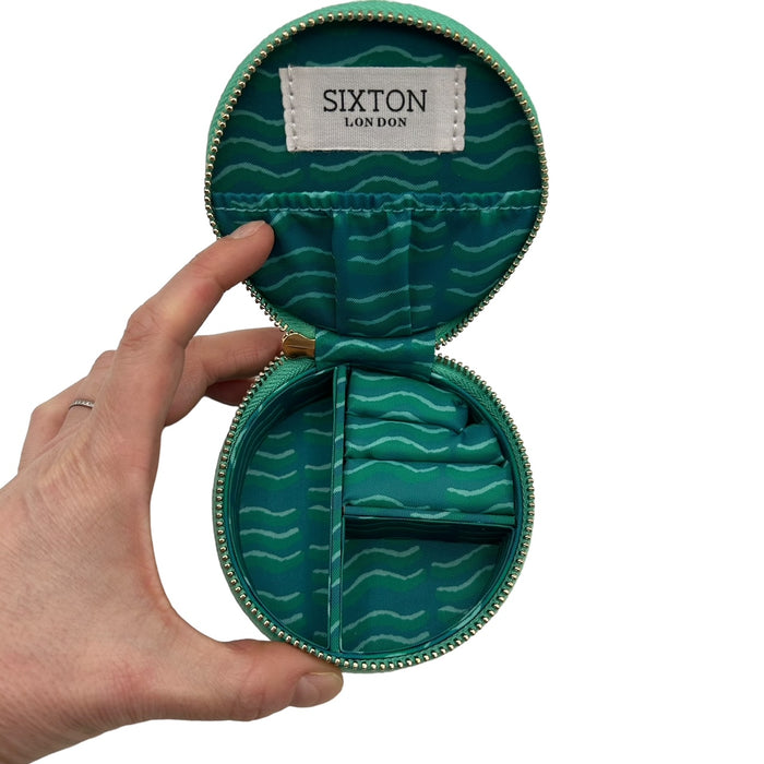 Sixton London: Jewellery Travel Pot Marine - Recycled Velvet - Shell