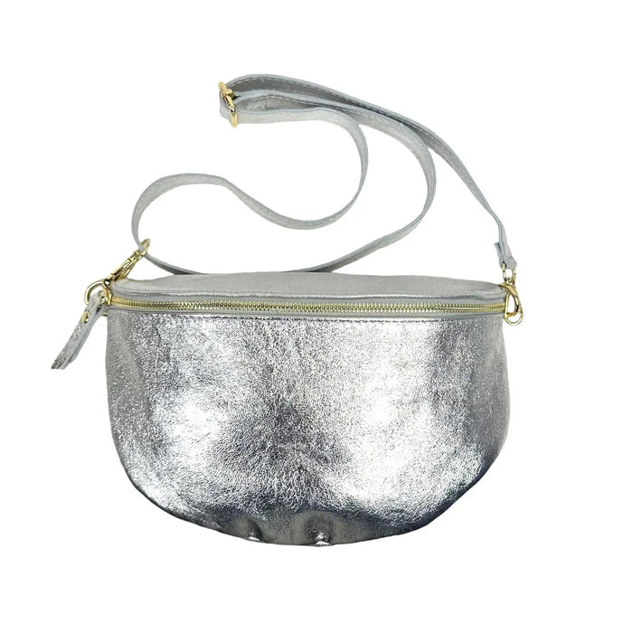 Silver Half Moon Crossbody Bag
