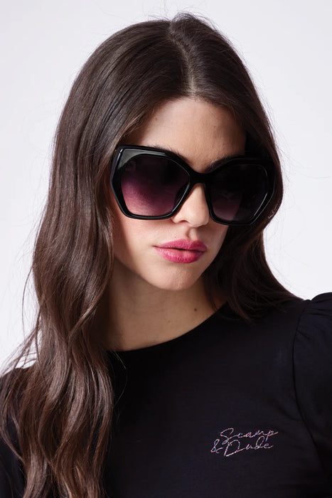 Scamp & Dude: Sofia Black Oversized Sunglasses
